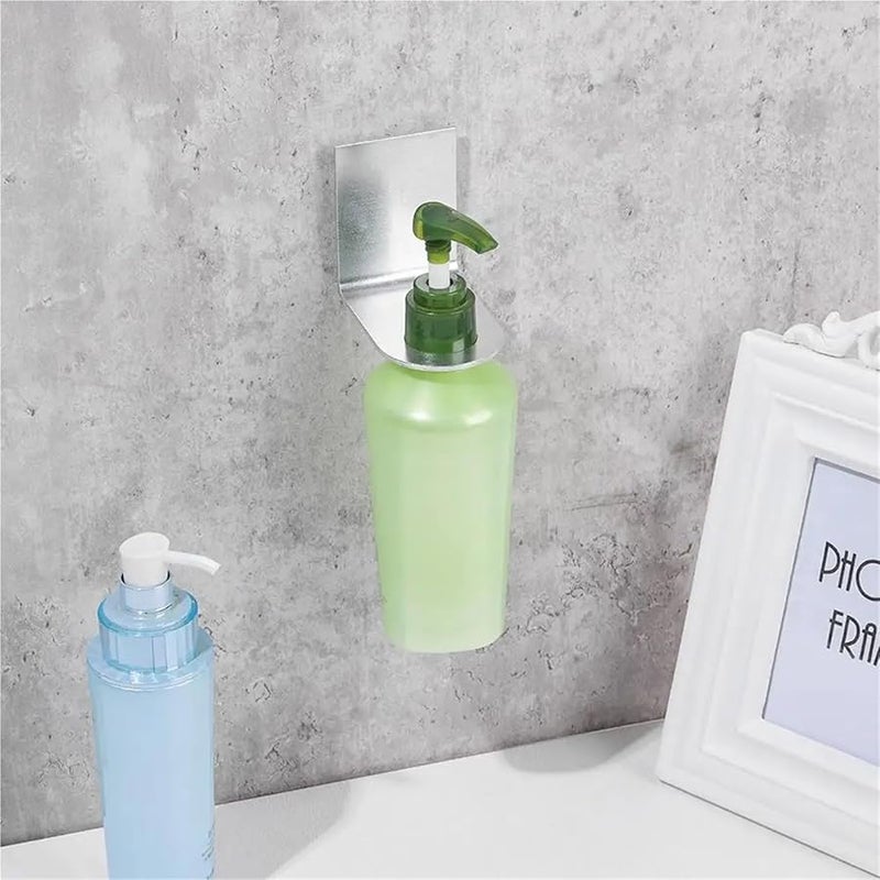 Large Silver Wall Mounted Soap Bottle Holder Shower Gel Dispenser Stainless Steel - Image 5